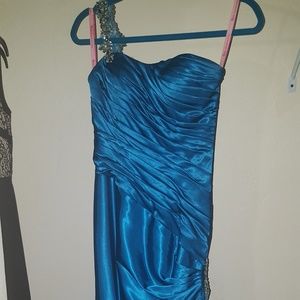 beautiful turquoise dress with gems